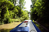 Narrowboat on the North Oxford Canal, Warwickshire, England